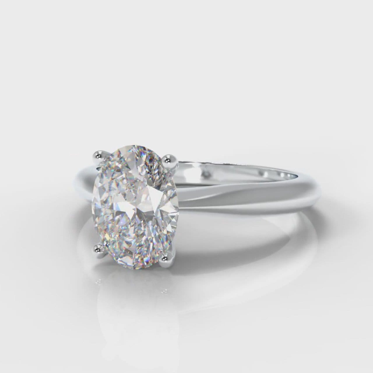 Carrée Solitaire Oval Diamond Engagement Ring