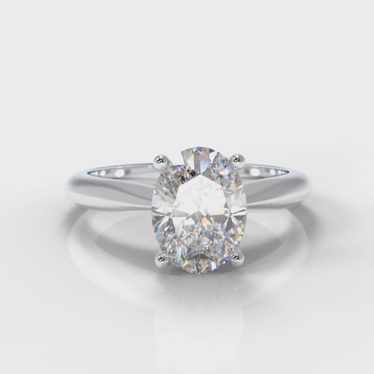 Carrée Solitaire Oval Diamond Engagement Ring