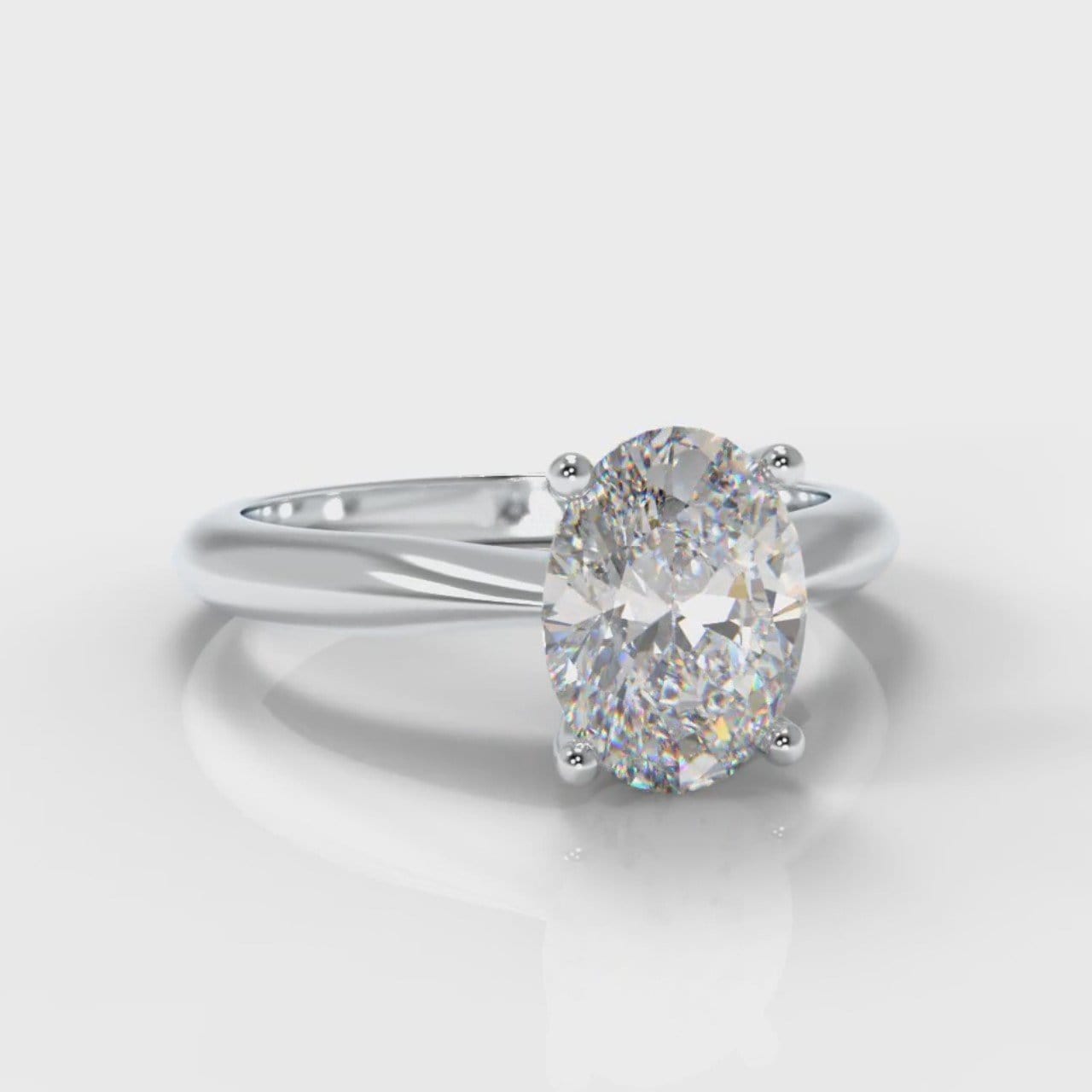 Carrée Solitaire Oval Diamond Engagement Ring