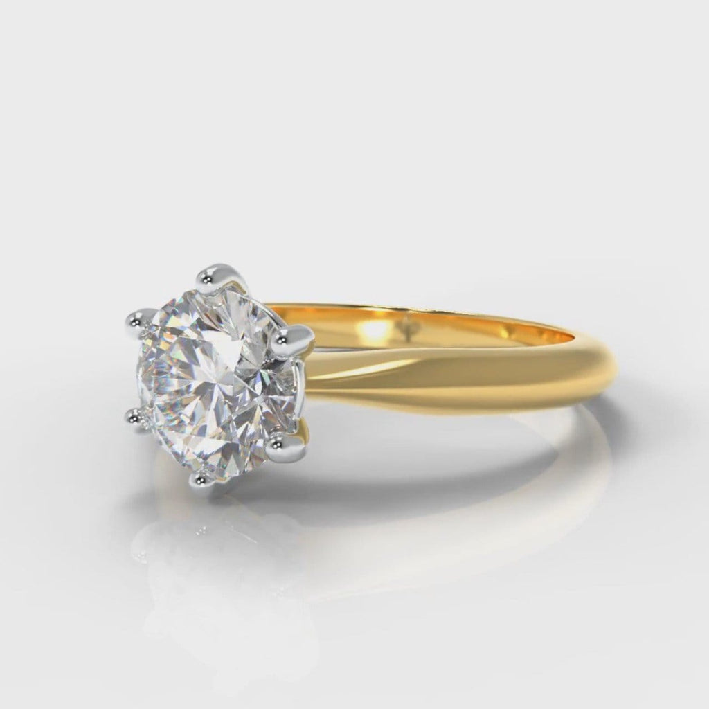 Star Solitaire Round Brilliant Diamond Engagement Ring - Yellow Gold