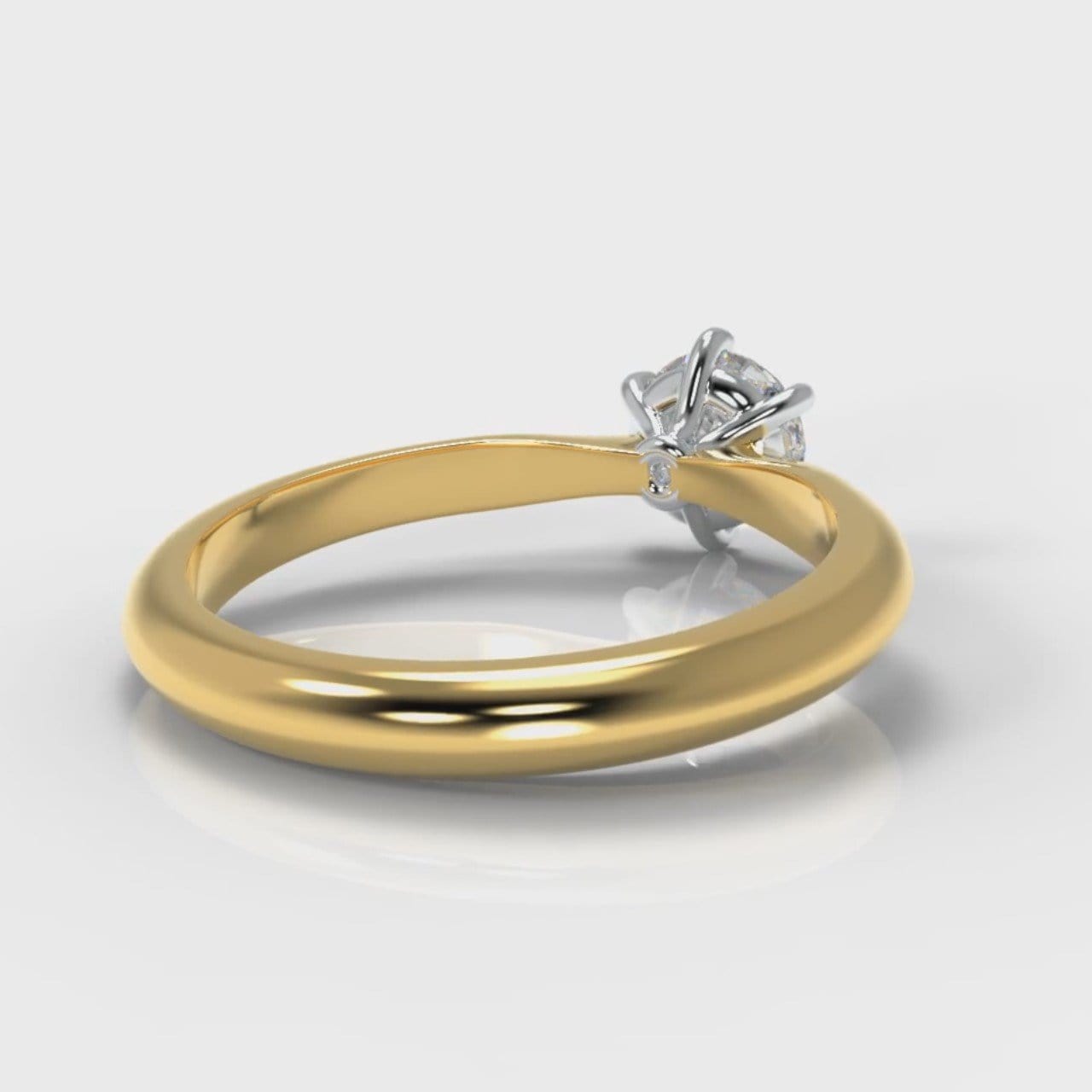 Star Solitaire Round Brilliant Diamond Engagement Ring - Yellow Gold