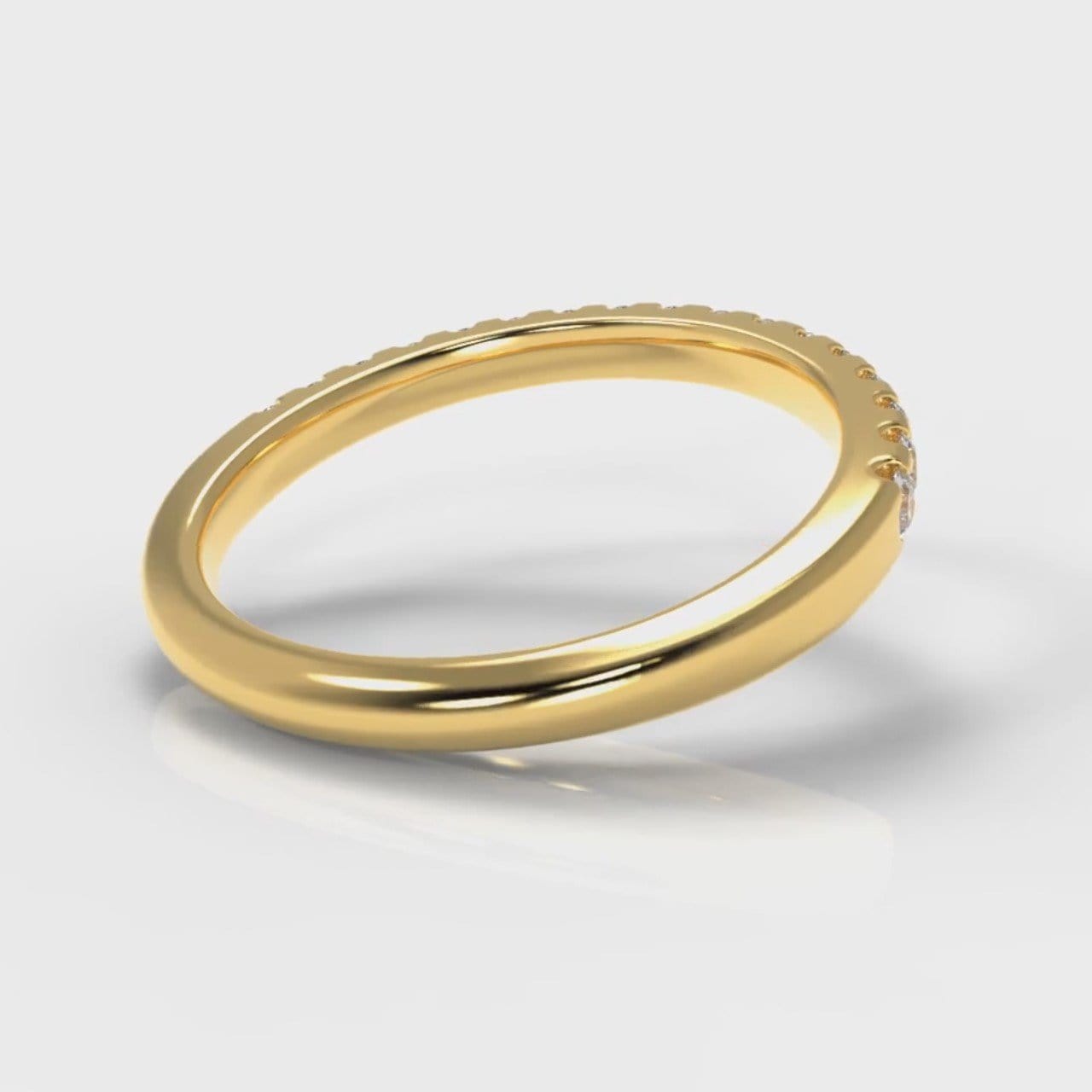 Micropavé Diamond Wedding Ring - Yellow Gold