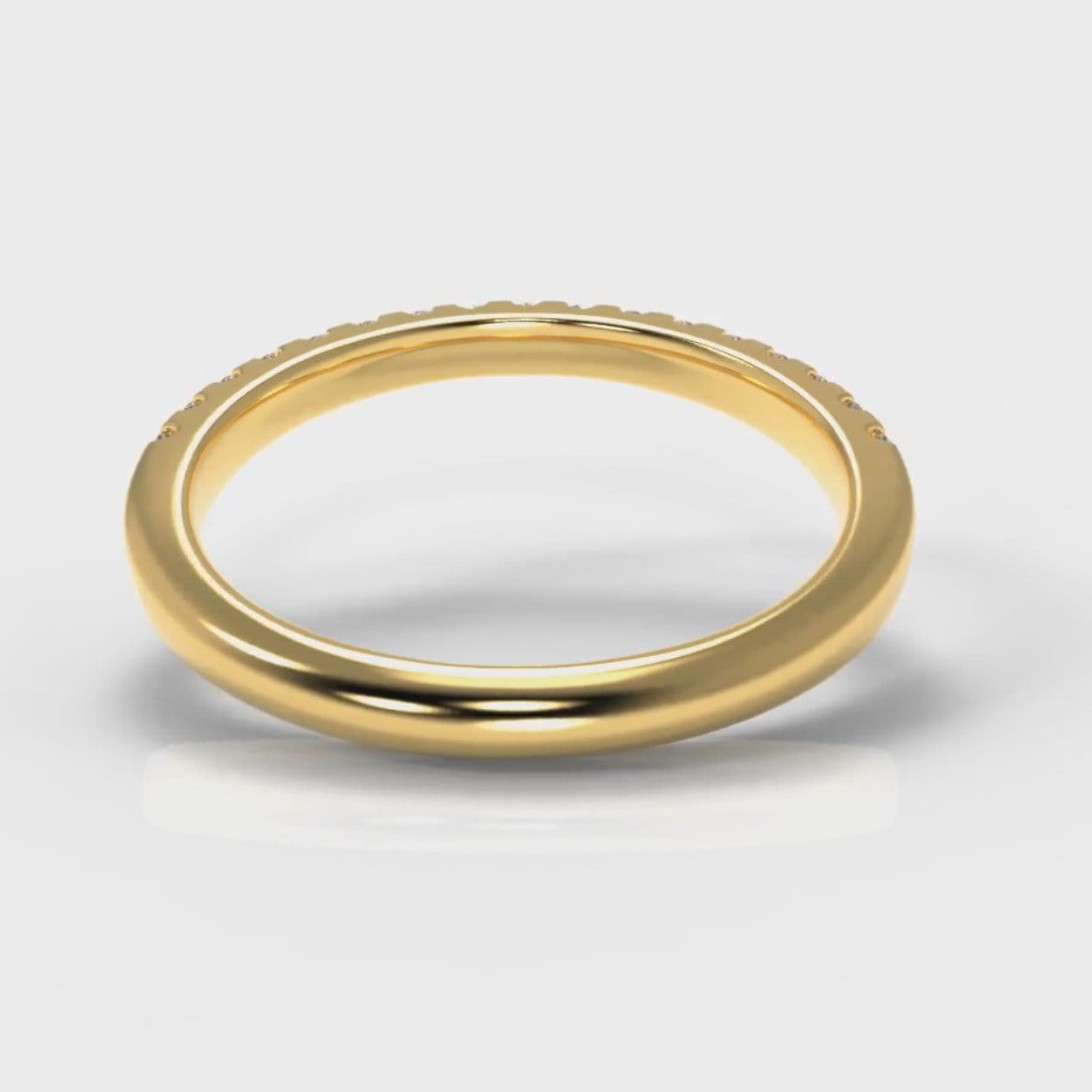 Micropavé Diamond Wedding Ring - Yellow Gold