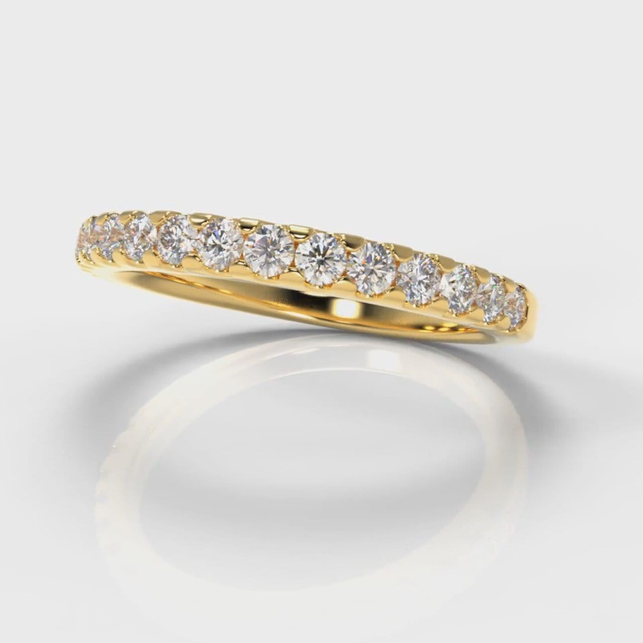 Micropavé Diamond Wedding Ring - Yellow Gold