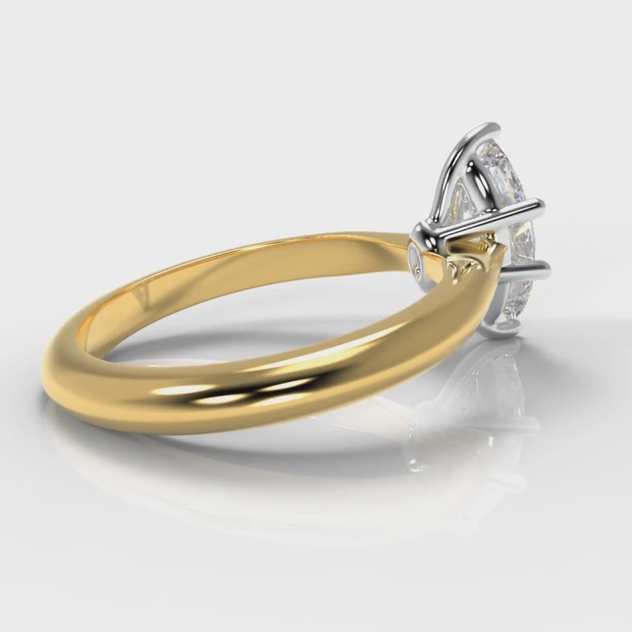 Star Solitaire Marquise Diamond Engagement Ring - Yellow Gold