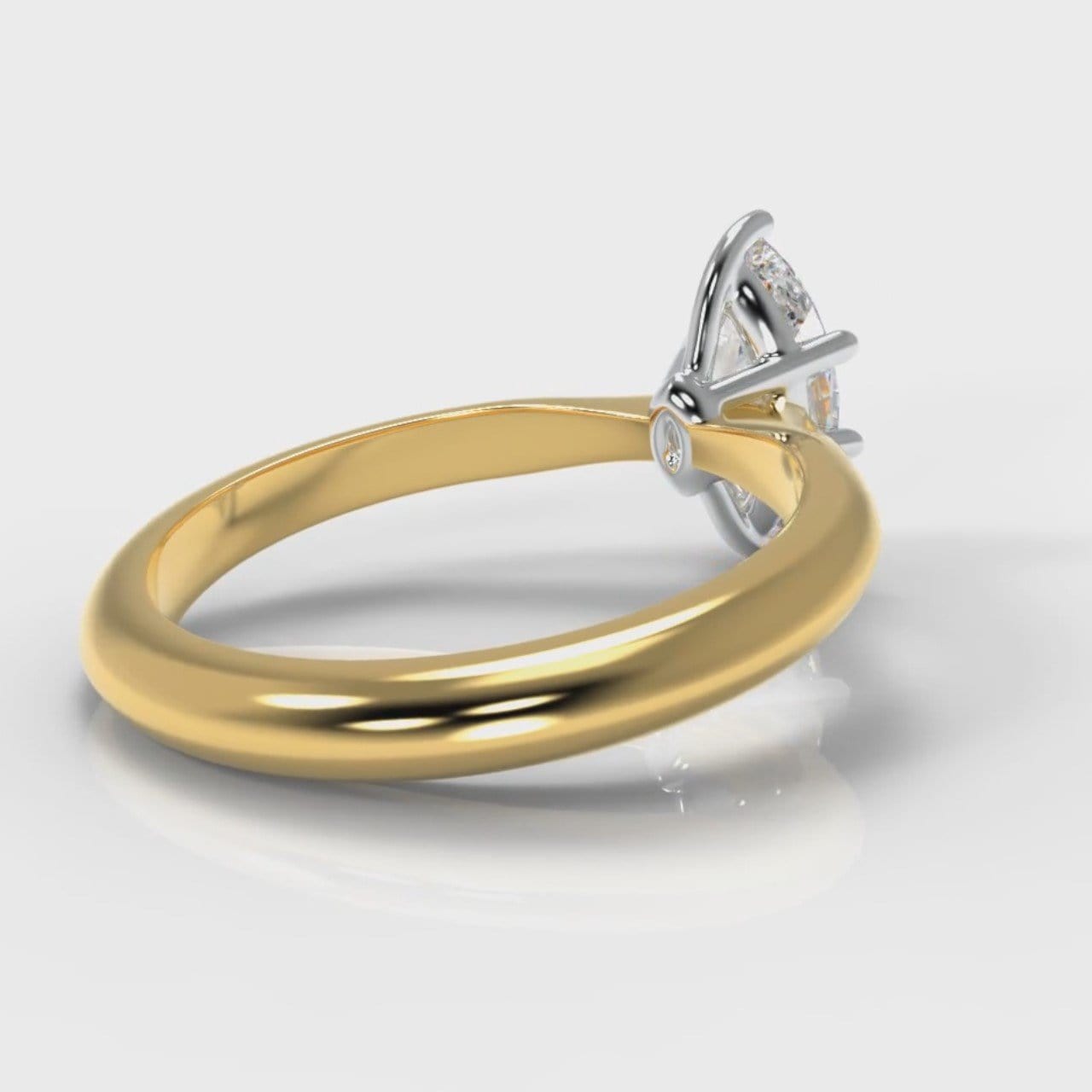 Star Solitaire Marquise Diamond Engagement Ring - Yellow Gold