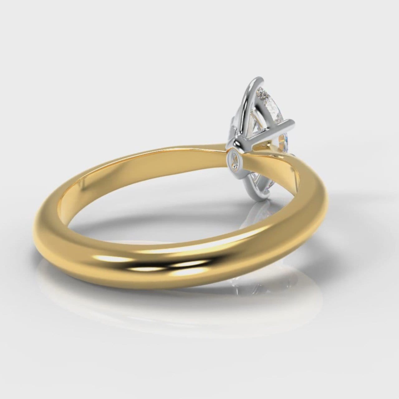 Star Solitaire Marquise Diamond Engagement Ring - Yellow Gold