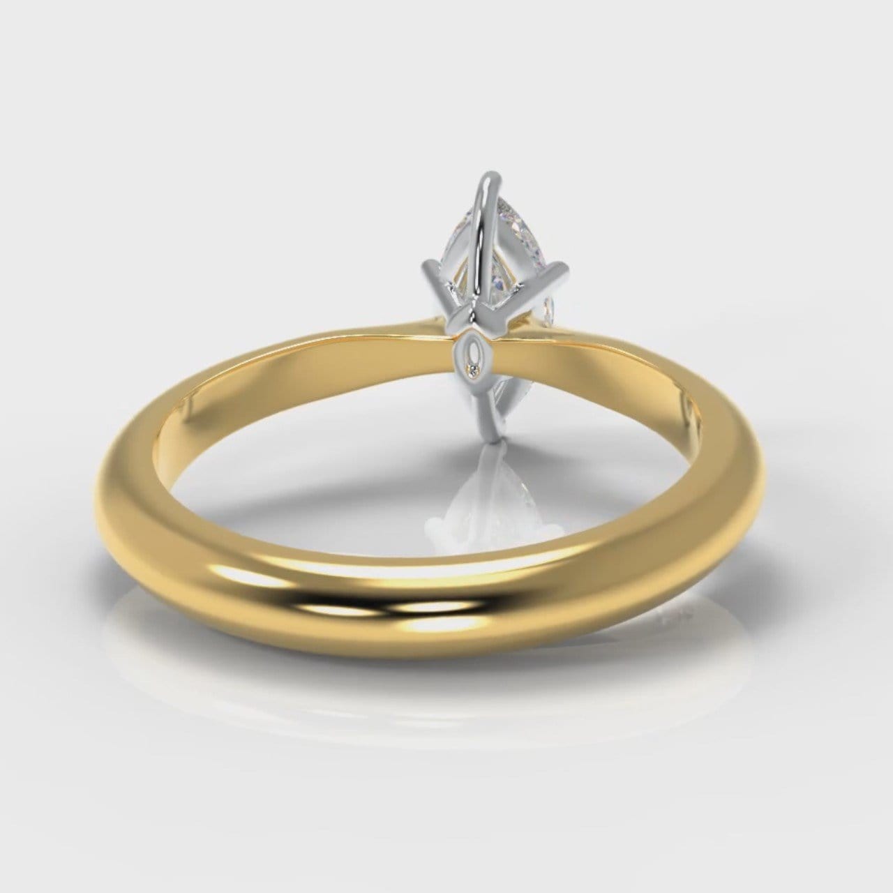 Star Solitaire Marquise Diamond Engagement Ring - Yellow Gold