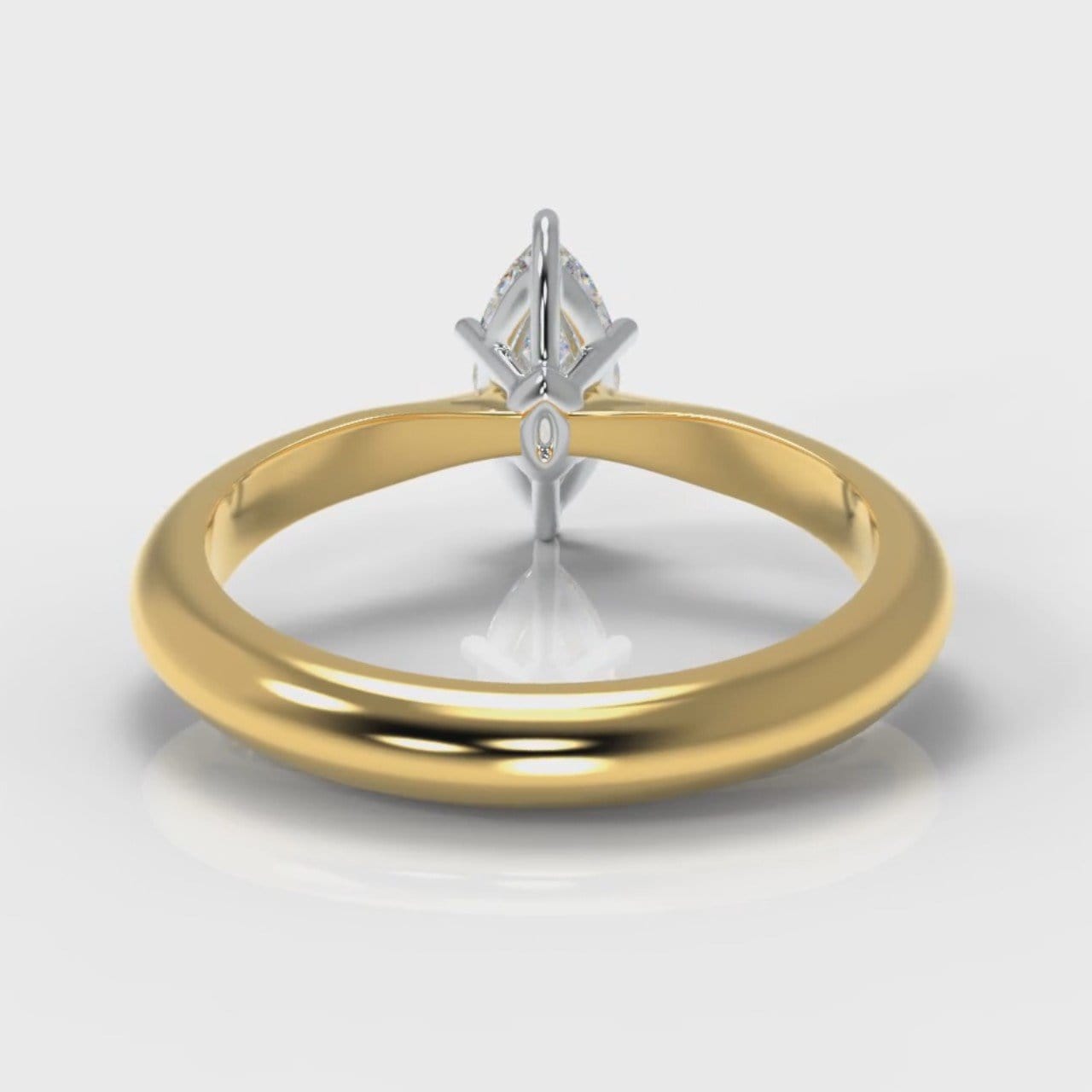 Star Solitaire Marquise Diamond Engagement Ring - Yellow Gold