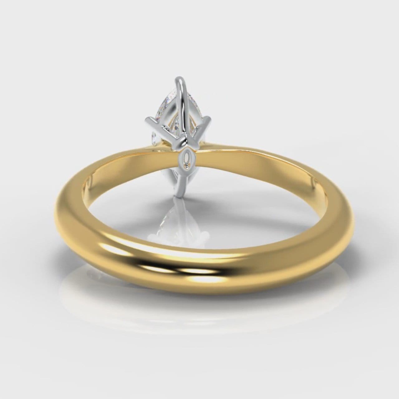 Star Solitaire Marquise Diamond Engagement Ring - Yellow Gold
