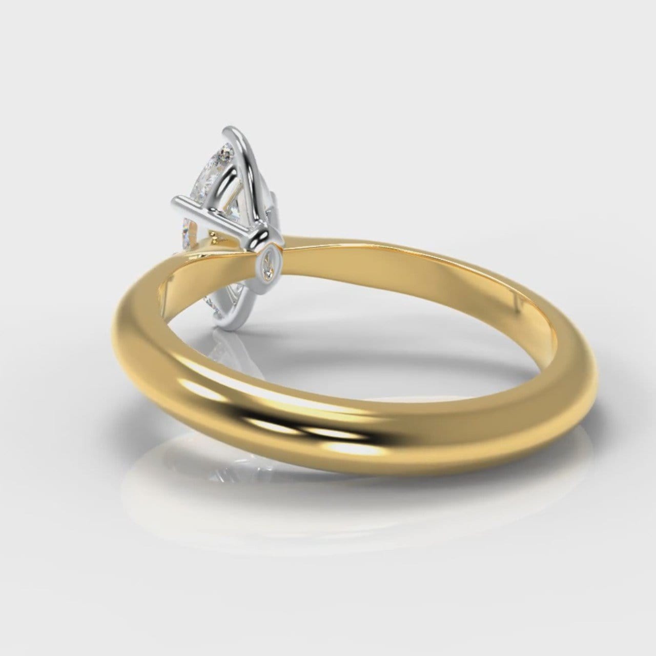 Star Solitaire Marquise Diamond Engagement Ring - Yellow Gold