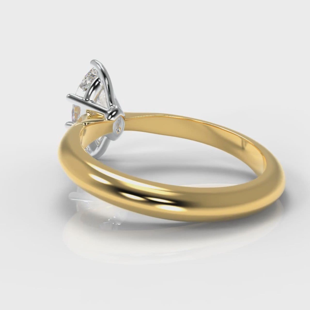 Star Solitaire Marquise Diamond Engagement Ring - Yellow Gold