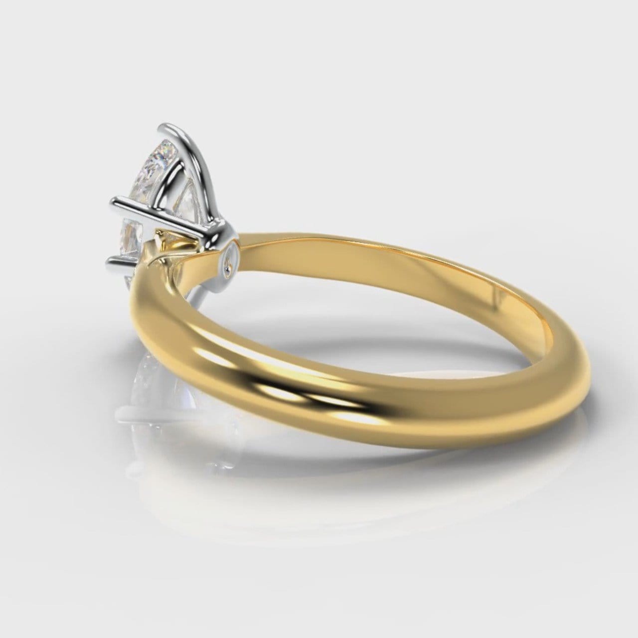 Star Solitaire Marquise Diamond Engagement Ring - Yellow Gold