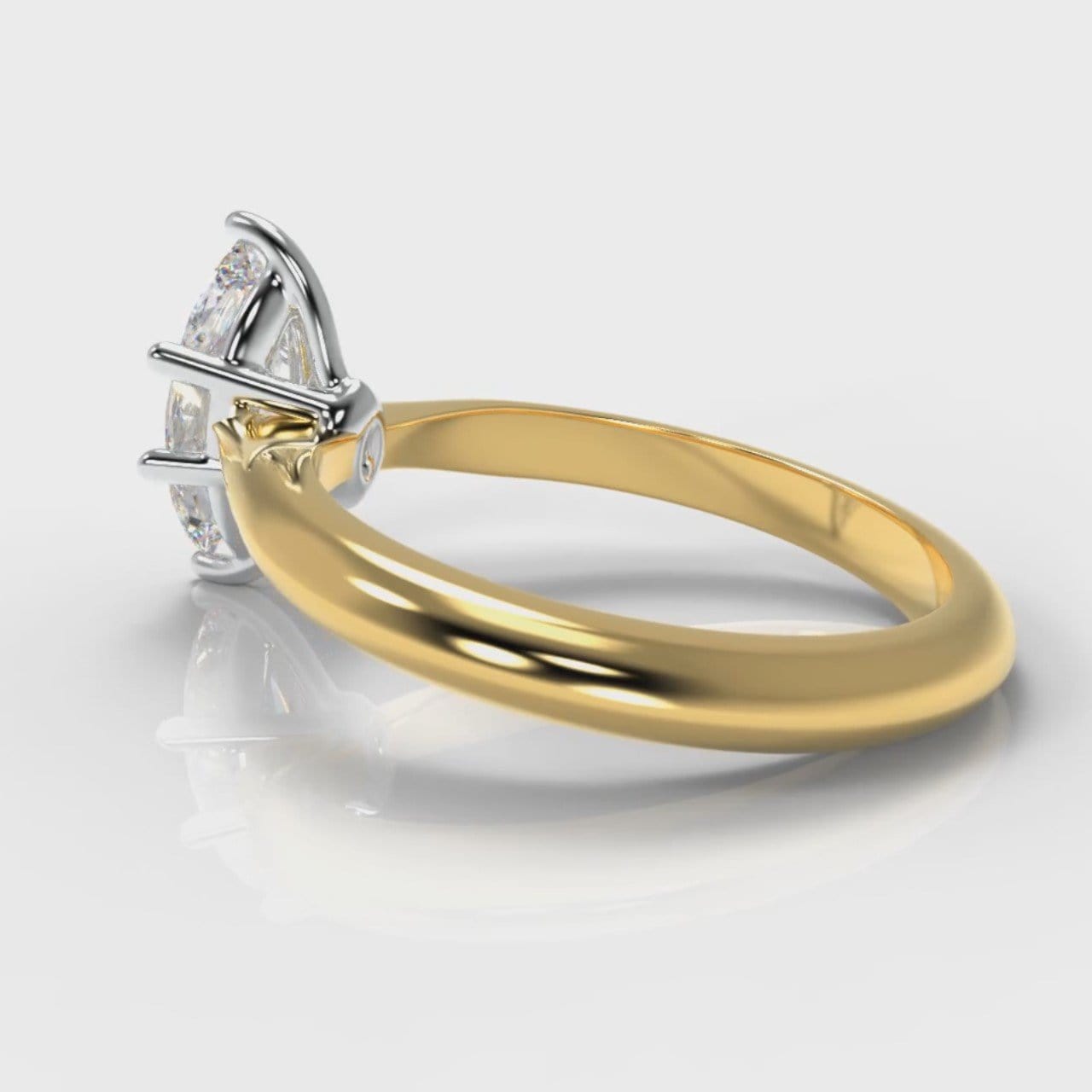 Star Solitaire Marquise Diamond Engagement Ring - Yellow Gold