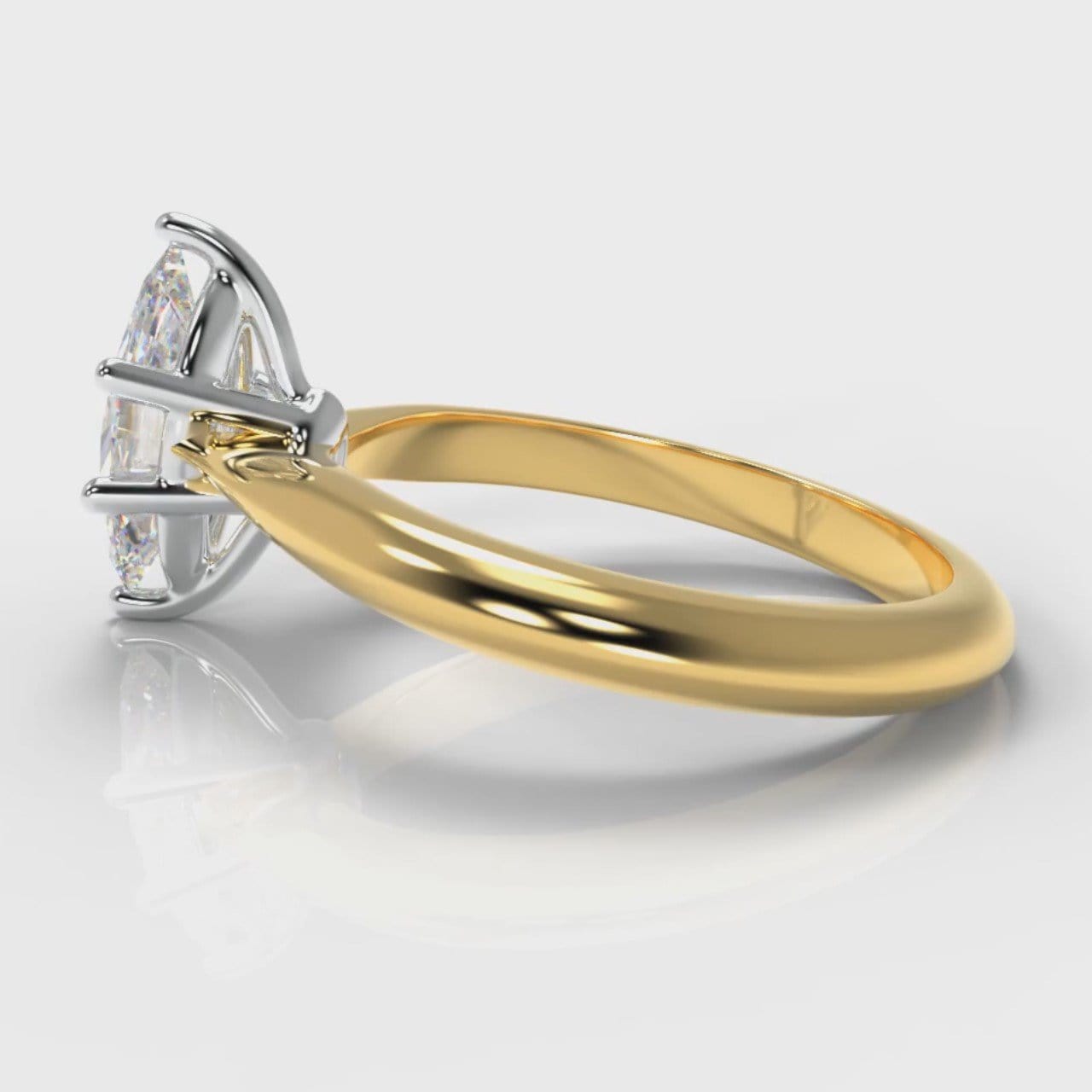 Star Solitaire Marquise Diamond Engagement Ring - Yellow Gold