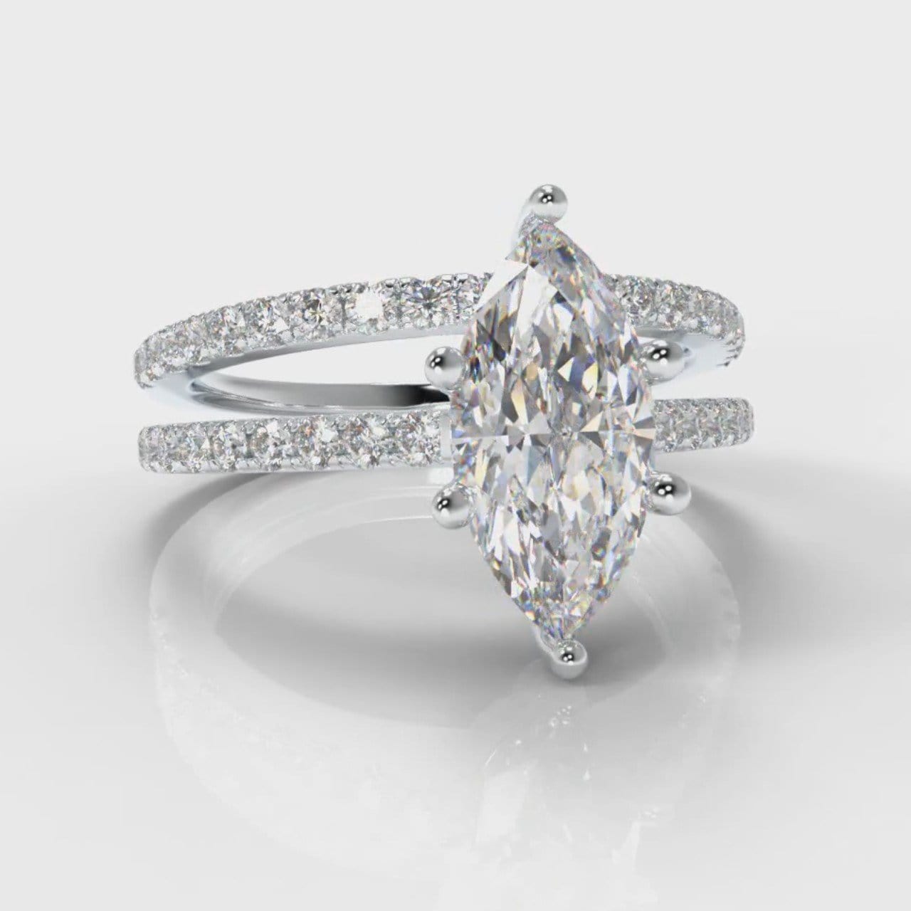 Star Petite Micropavé Marquise Diamond Bridal Set