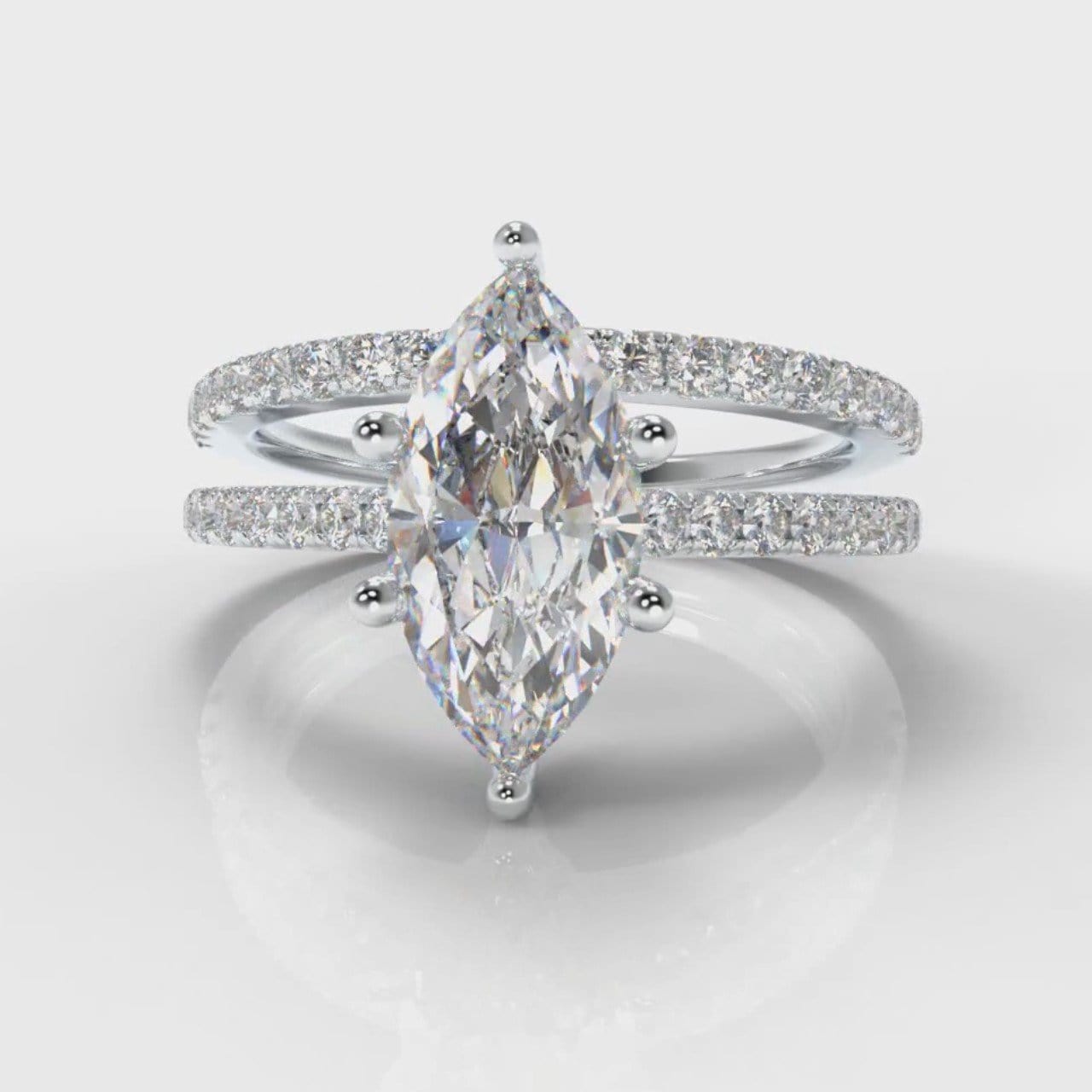 Star Petite Micropavé Marquise Diamond Bridal Set