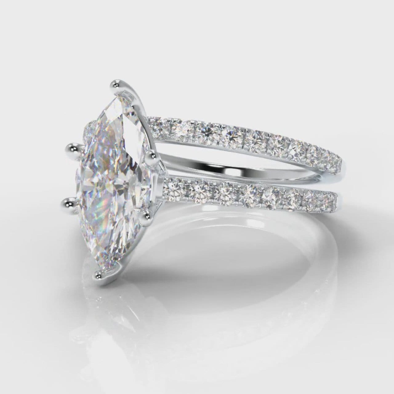 Star Petite Micropavé Marquise Diamond Bridal Set