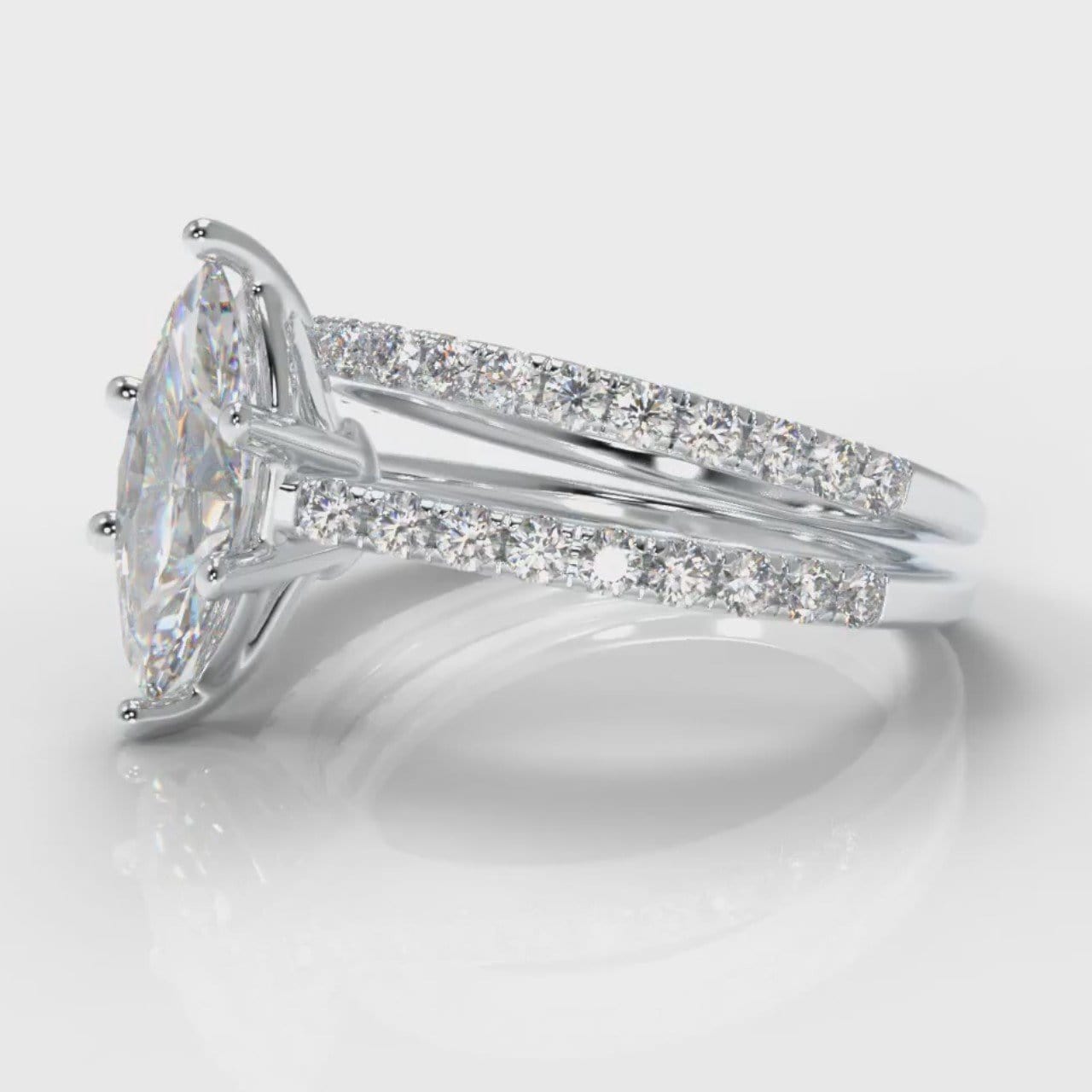 Star Petite Micropavé Marquise Diamond Bridal Set