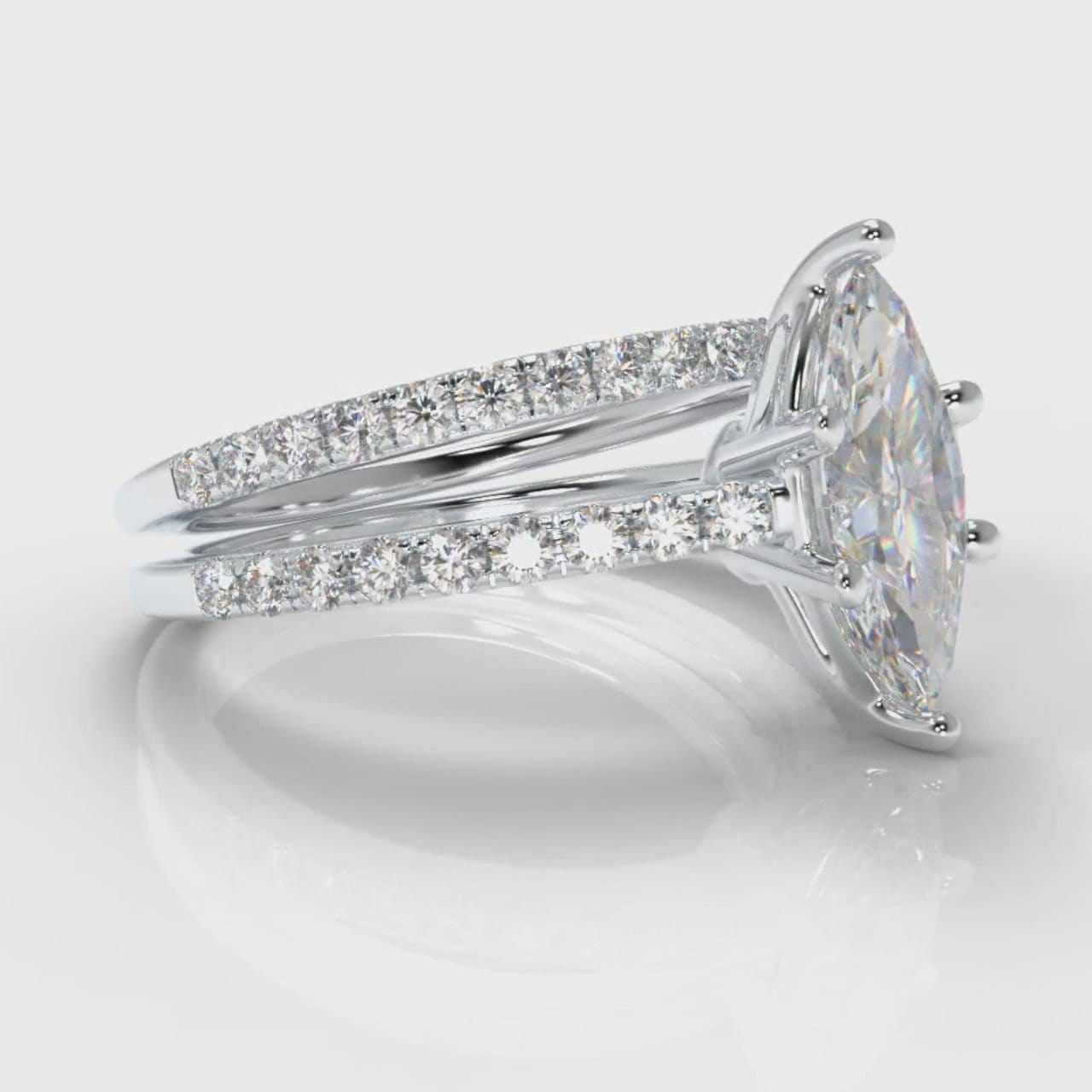 Star Petite Micropavé Marquise Diamond Bridal Set