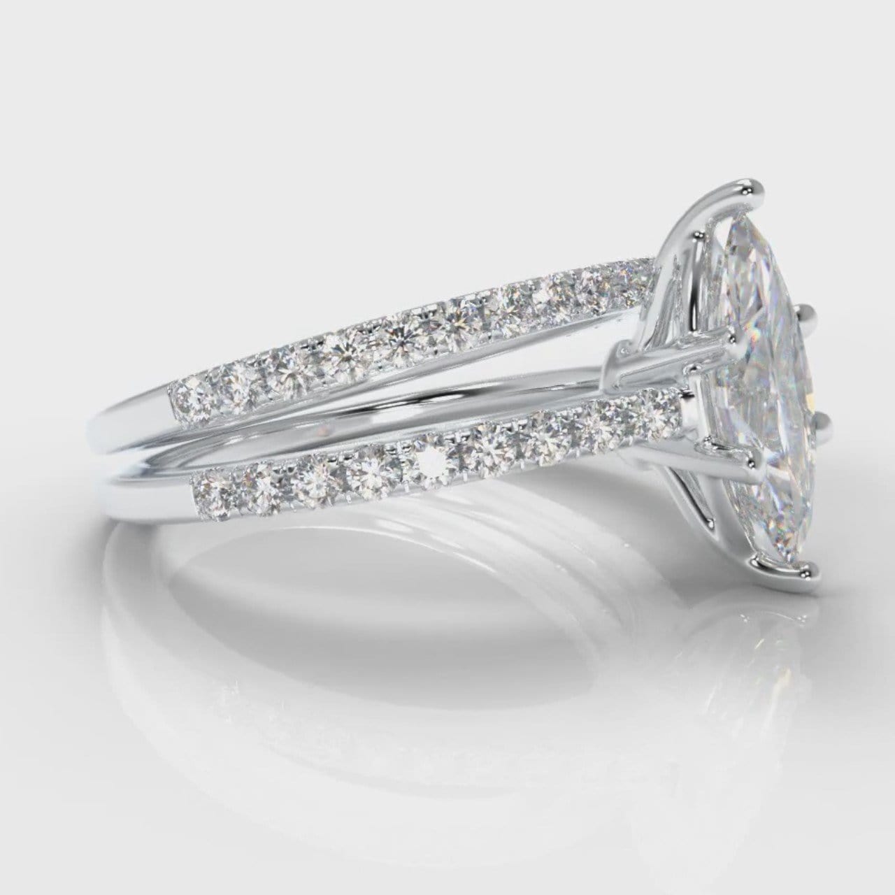 Star Petite Micropavé Marquise Diamond Bridal Set