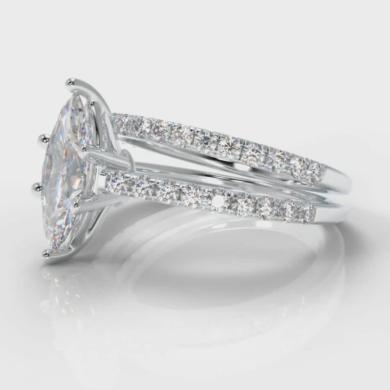 Star Petite Micropavé Marquise Diamond Bridal Set