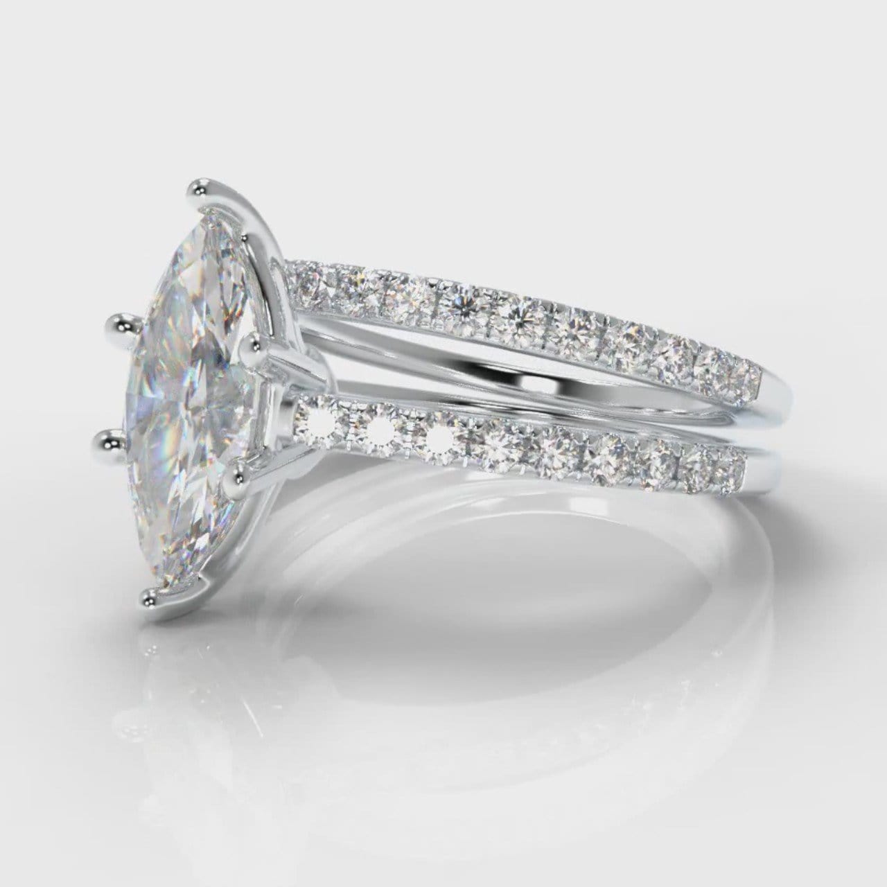 Star Petite Micropavé Marquise Diamond Bridal Set