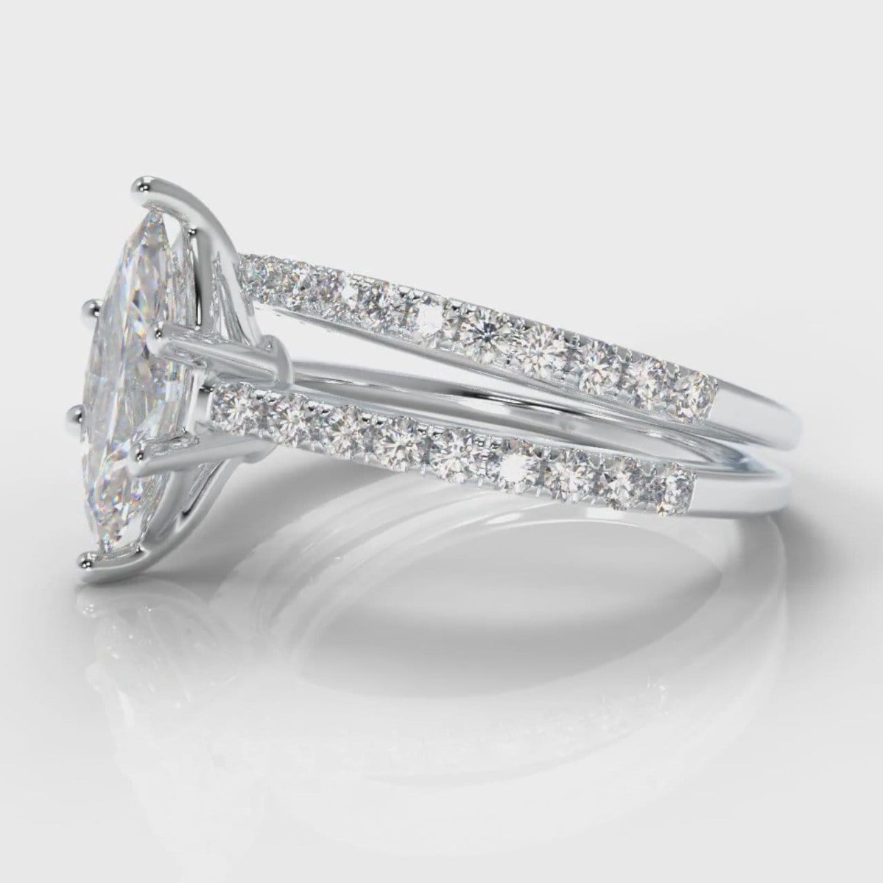 Star Petite Micropavé Marquise Diamond Bridal Set