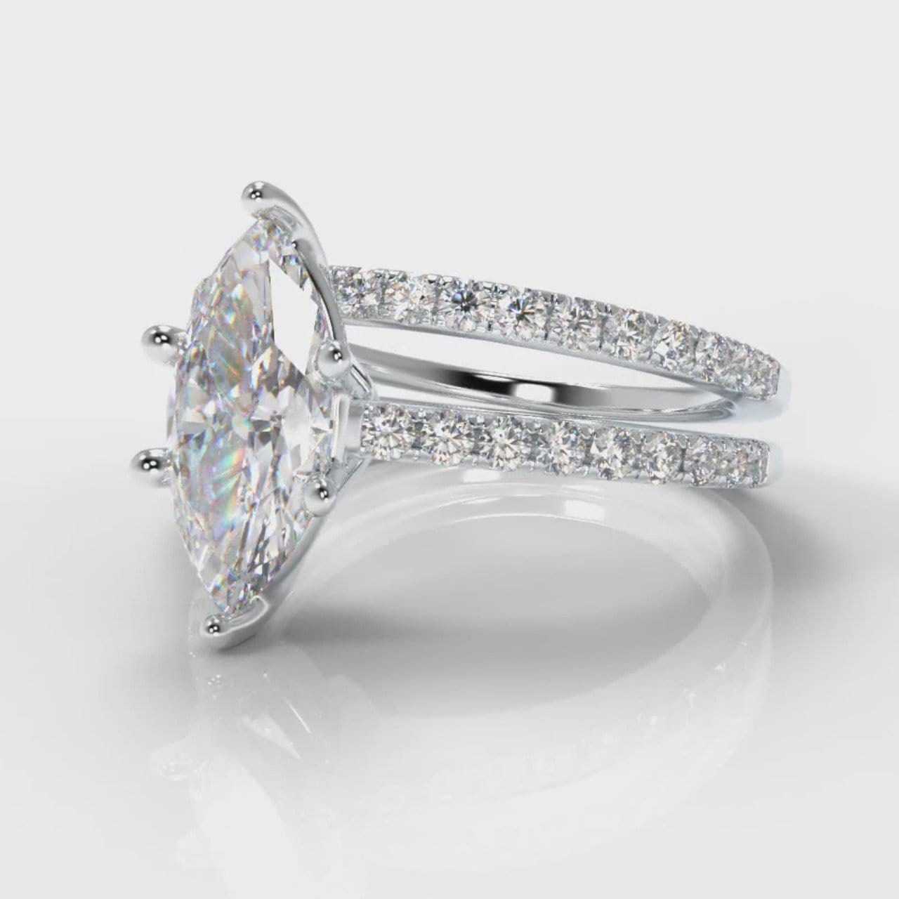 Star Petite Micropavé Marquise Diamond Bridal Set