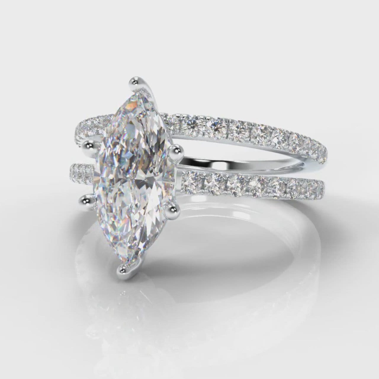 Star Petite Micropavé Marquise Diamond Bridal Set