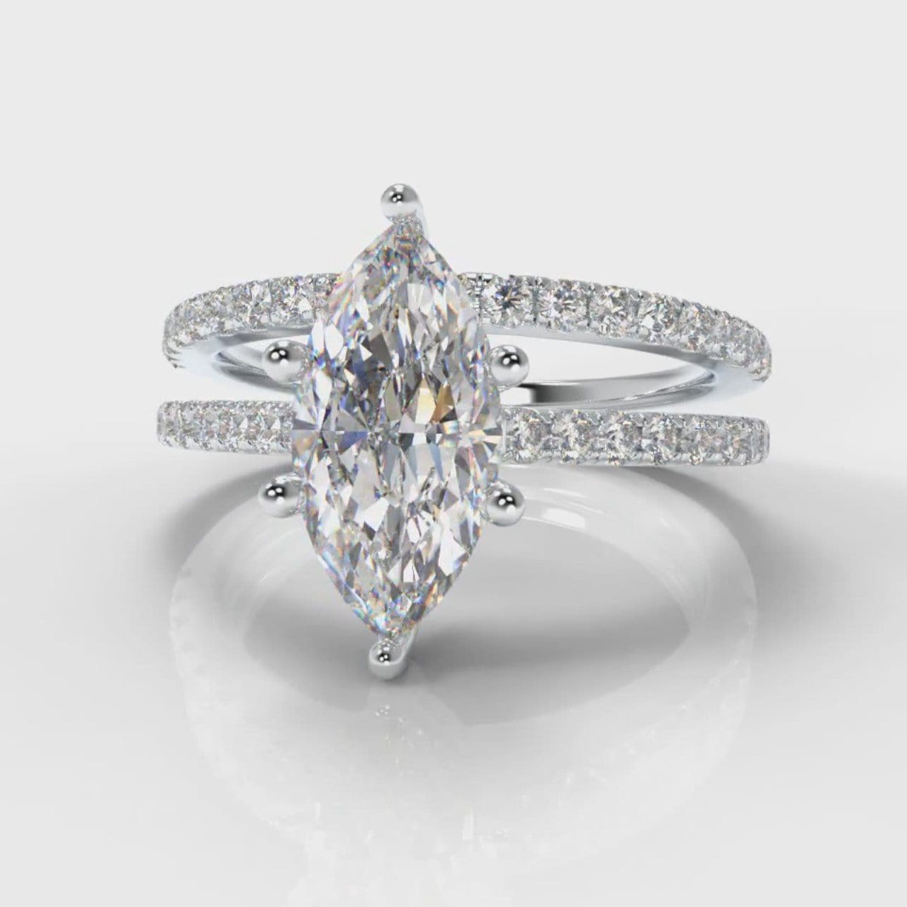Star Petite Micropavé Marquise Diamond Bridal Set