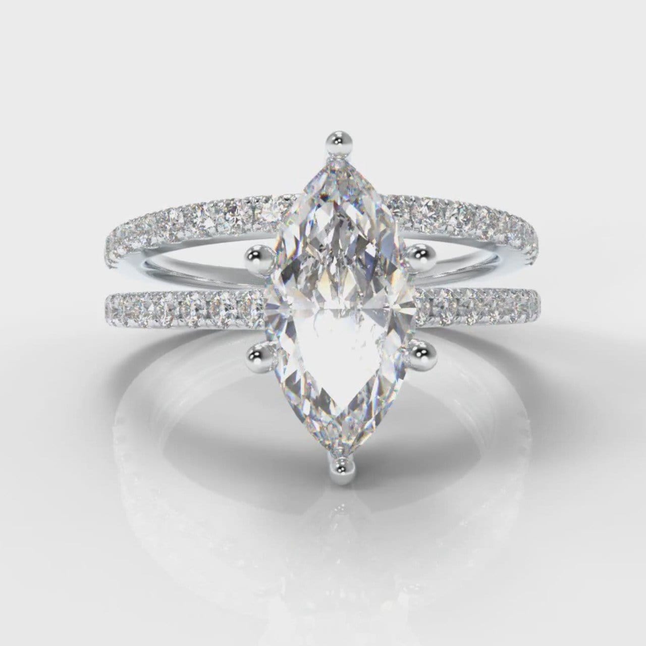 Star Petite Micropavé Marquise Diamond Bridal Set