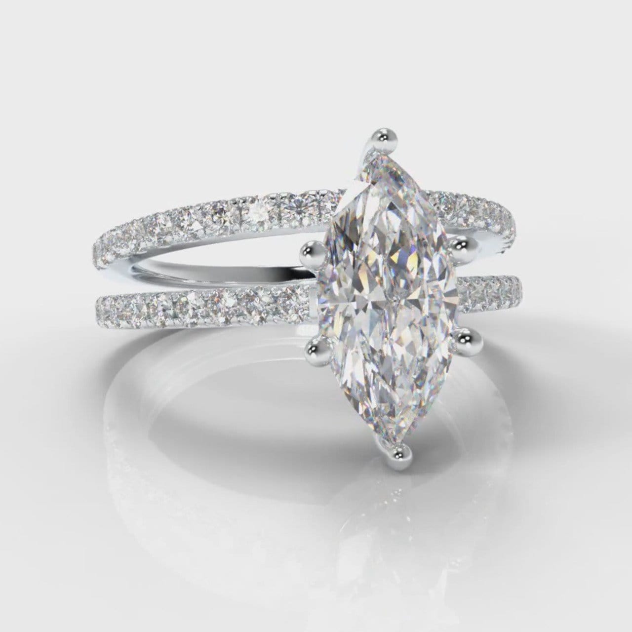Star Petite Micropavé Marquise Diamond Bridal Set