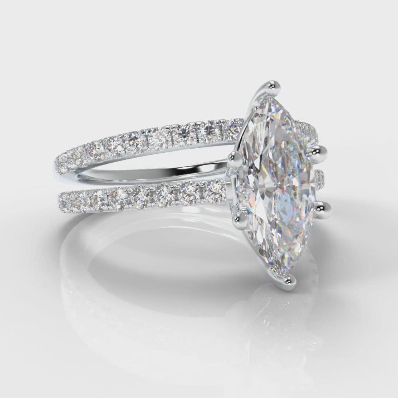 Star Petite Micropavé Marquise Diamond Bridal Set