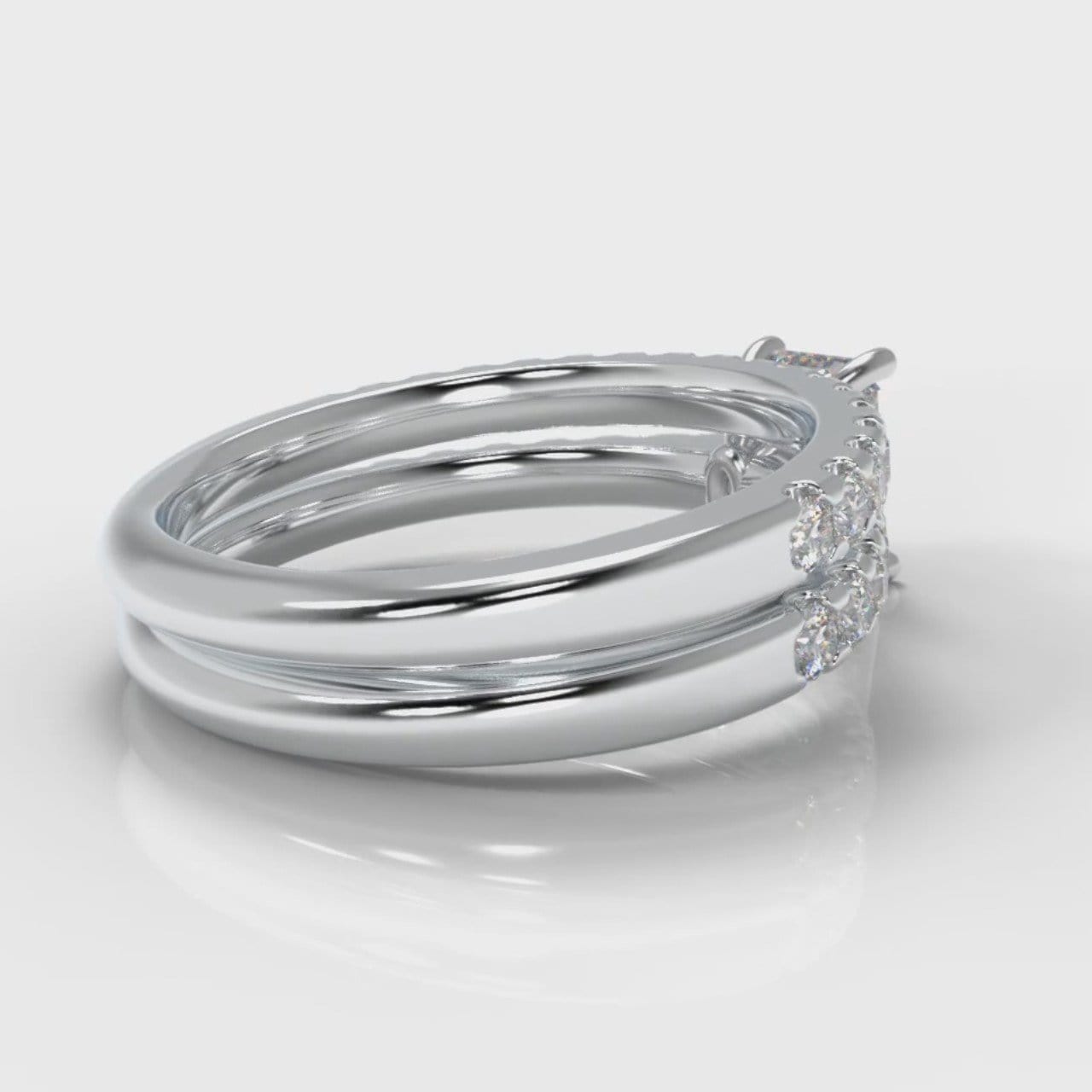 Carrée Micropavé Emerald Cut Diamond Bridal Set