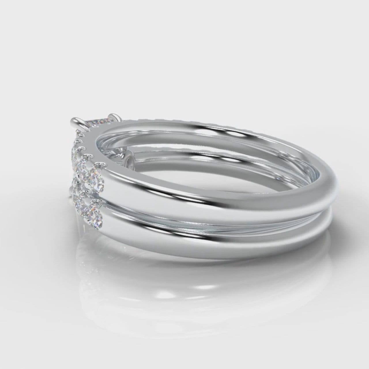 Carrée Micropavé Emerald Cut Diamond Bridal Set