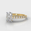 Carrée Micropavé Oval Diamond Engagement Ring - Yellow Gold