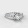 Carrée Micropavé Round Brilliant Diamond Engagement Ring