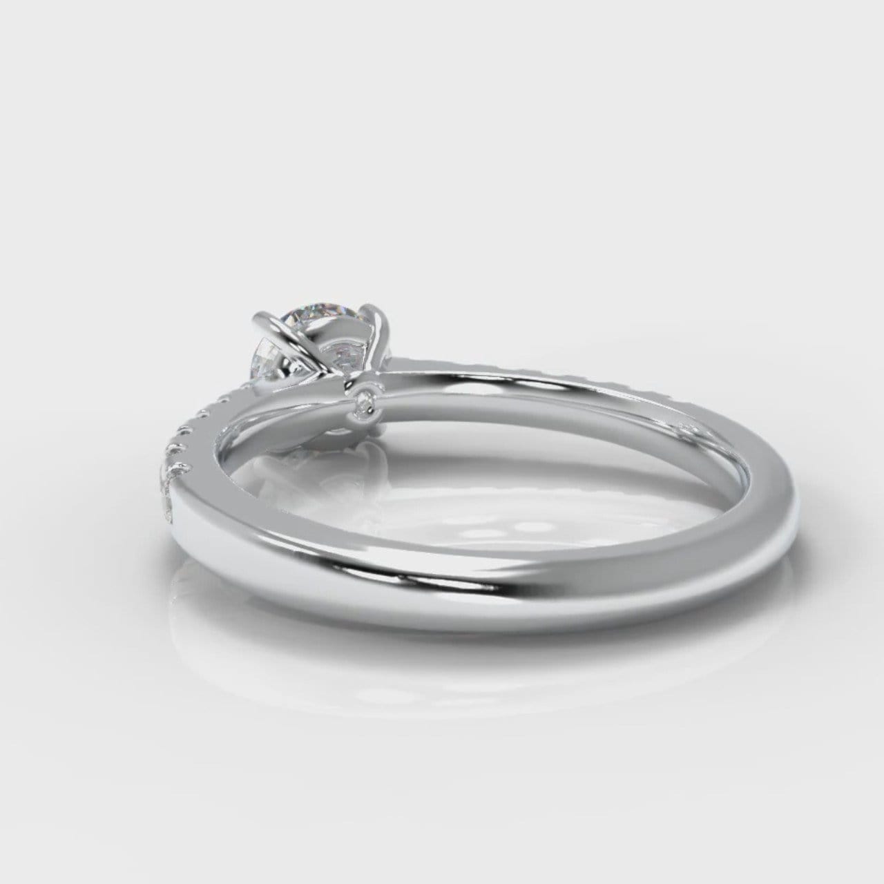 Carrée Micropavé Round Brilliant Diamond Engagement Ring