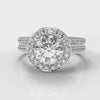 Pavé Round Brilliant Diamond Halo Bridal Set