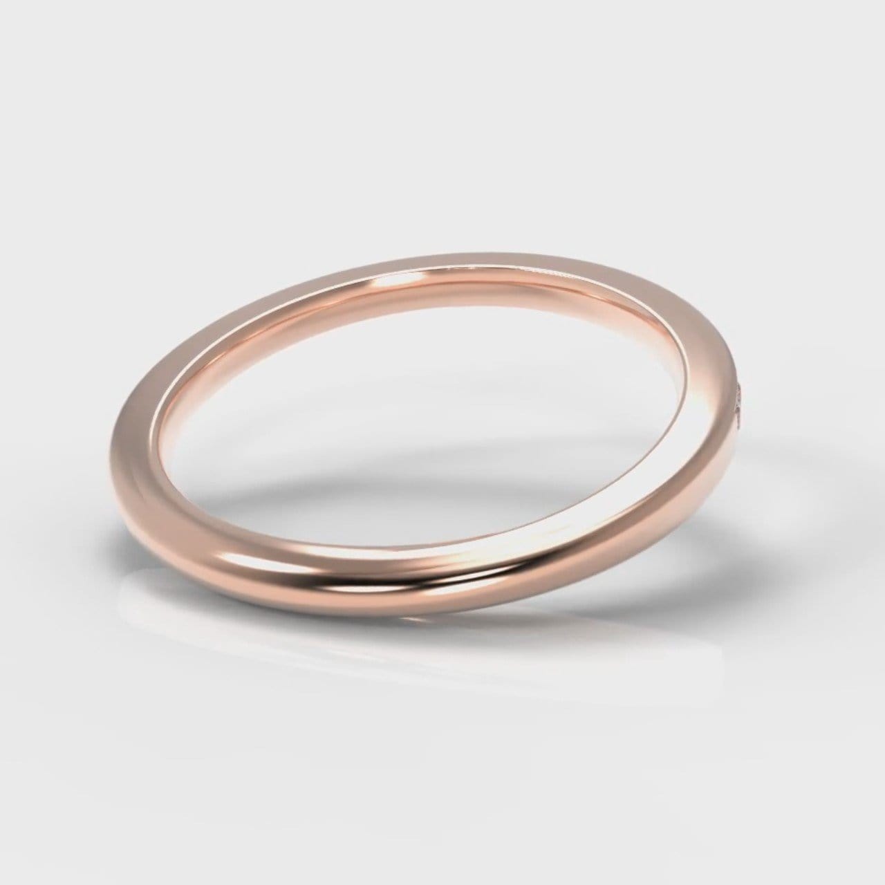 Petite Channel Set Diamond Wedding Ring - Rose Gold