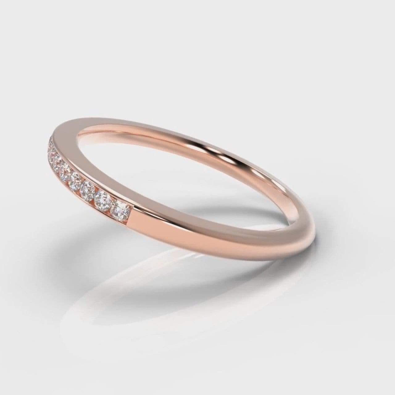 Petite Channel Set Diamond Wedding Ring - Rose Gold