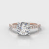 Petite Micropavé Round Brilliant Cut Diamond Engagement Ring - Rose Gold