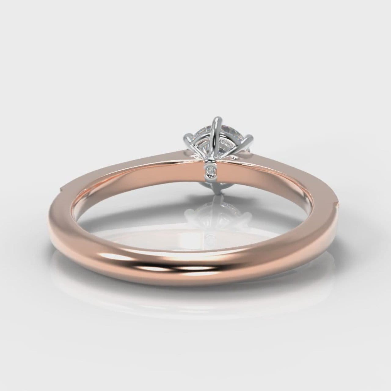 Star Pavé Round Brilliant Diamond Engagement Ring - Rose Gold