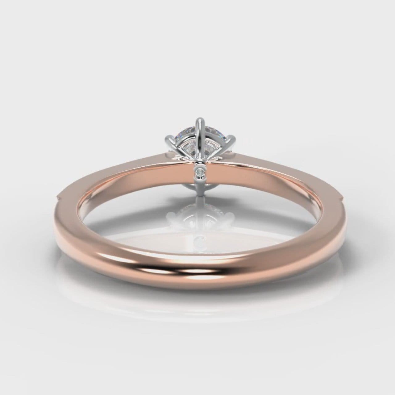 Star Pavé Round Brilliant Diamond Engagement Ring - Rose Gold