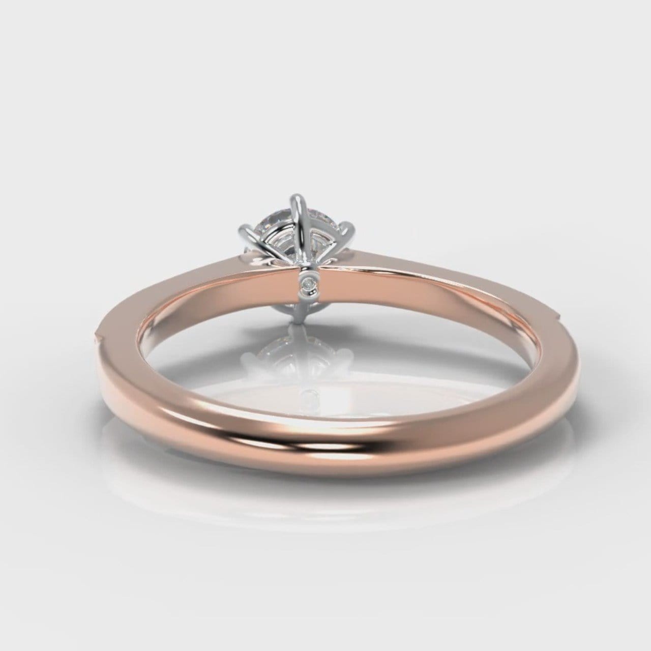 Star Pavé Round Brilliant Diamond Engagement Ring - Rose Gold