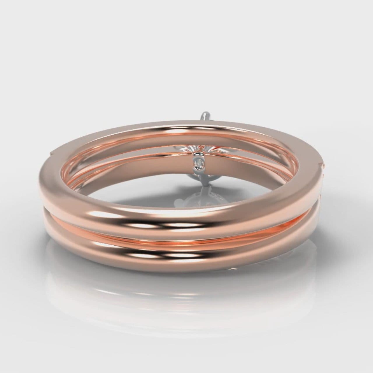 Star Pavé Round Brilliant Diamond Bridal Set - Rose Gold
