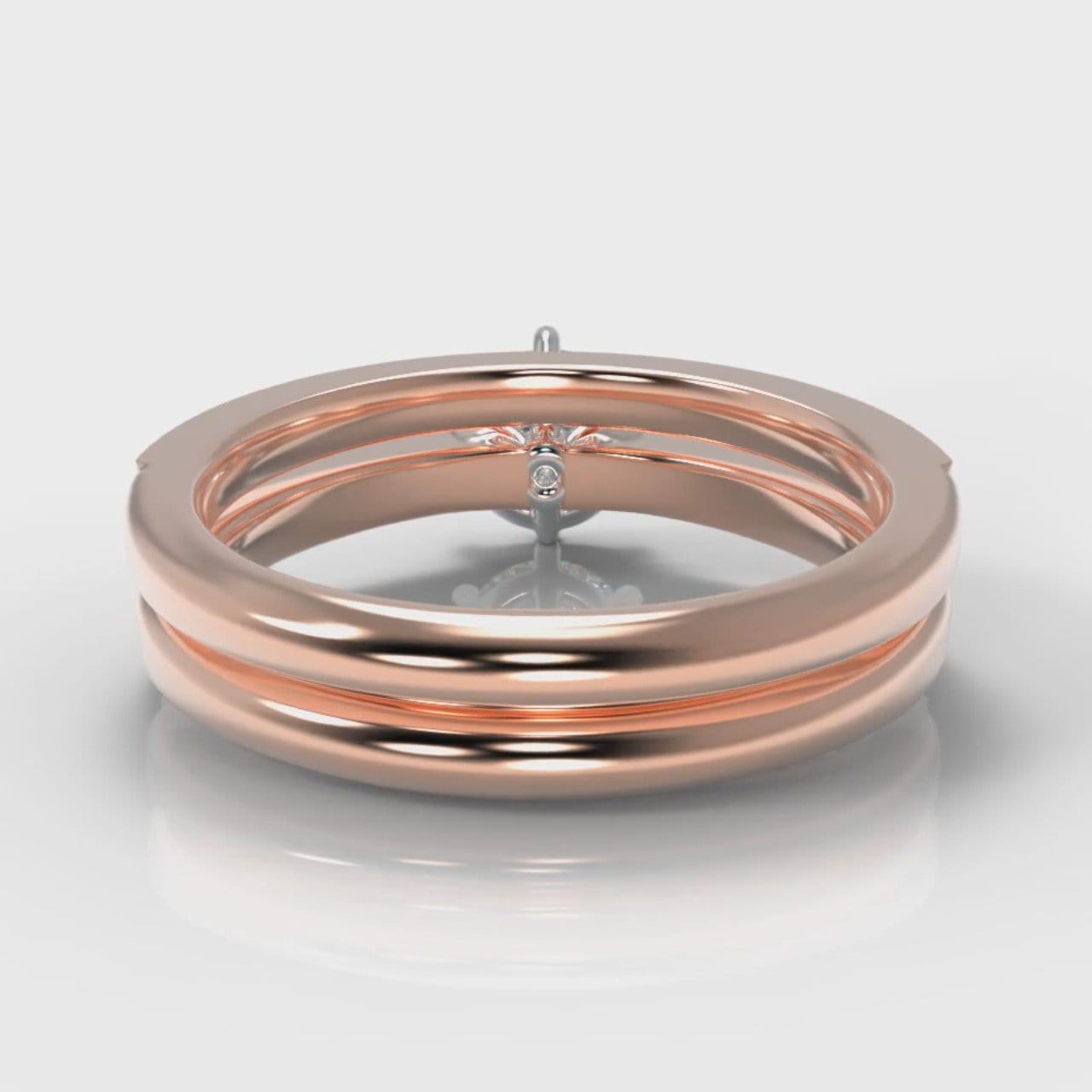 Star Pavé Round Brilliant Diamond Bridal Set - Rose Gold