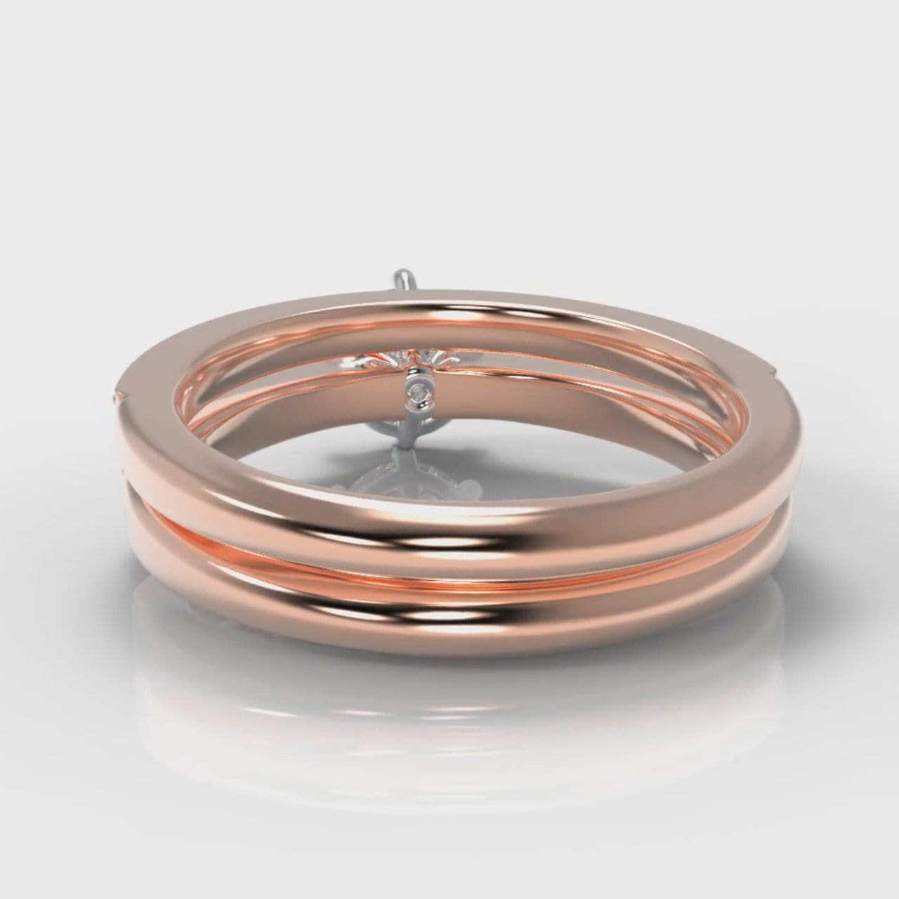 Star Pavé Round Brilliant Diamond Bridal Set - Rose Gold