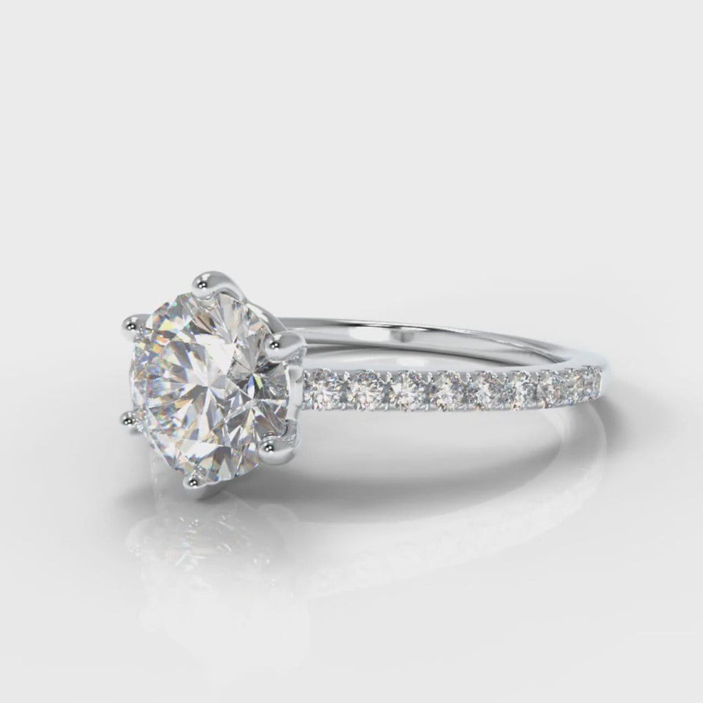 Star Petite Micropavé Round Brilliant Cut Diamond Engagement Ring